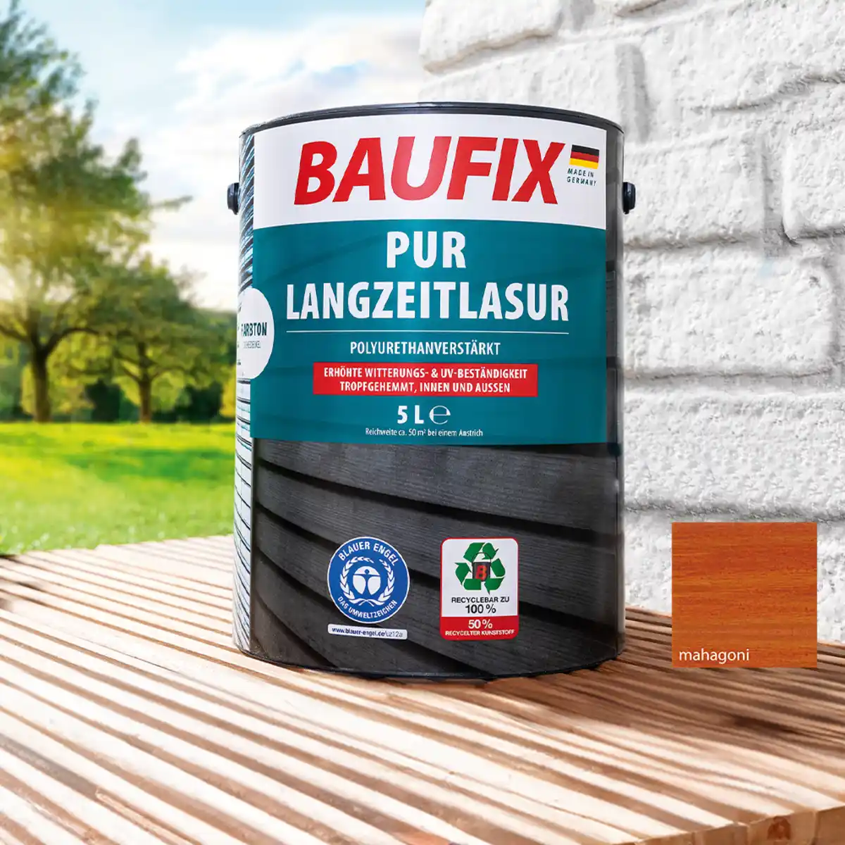 Bild 1 von PUR-Langzeitlasur 5 Liter Mahagoni