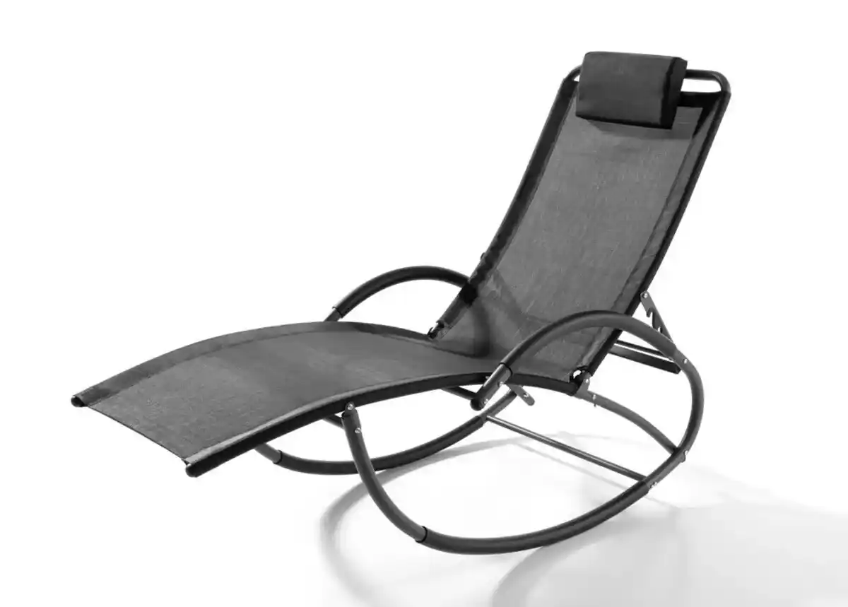 Bild 1 von Schaukelliege mit Kissen verstellbar, ca. 177-143 x 63 x 64-106 cm - Grau