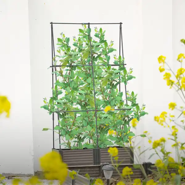 Bild 3 von Pflanzkasten mit Rankhilfe Eckig, ca. 84 x 42 x 180 cm - Grau/Schwarz