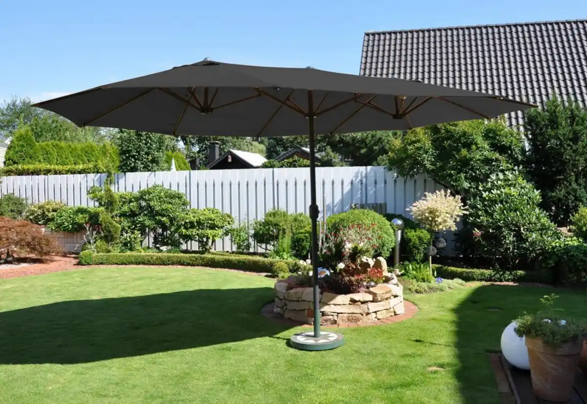 Bild 2 von XXL-Oval-Sonnenschirm, ca. 4,6 x 2,7 m- Anthrazit