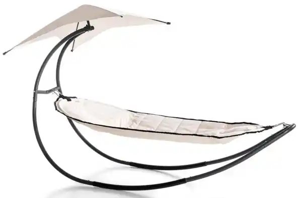 Bild 2 von Garten Schaukelliege mit Hängematte & Schirm - Beige
