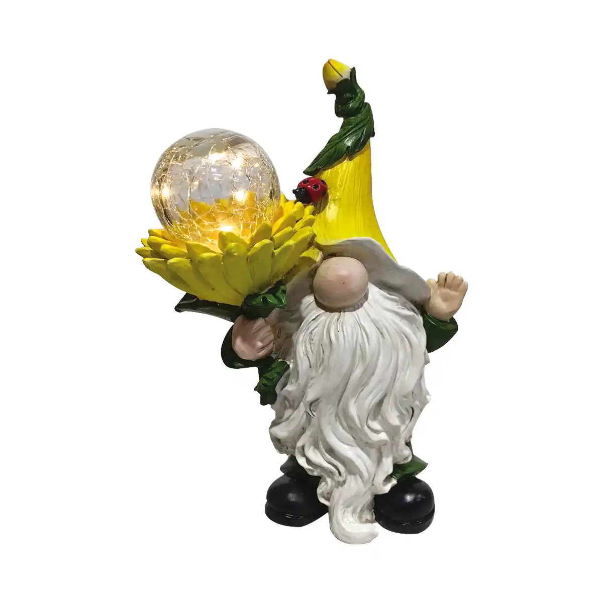 Bild 1 von toom LED-Solar-Dekoleuchte 'Zwerg' mehrfarbig mit Glaskugel 22 cm