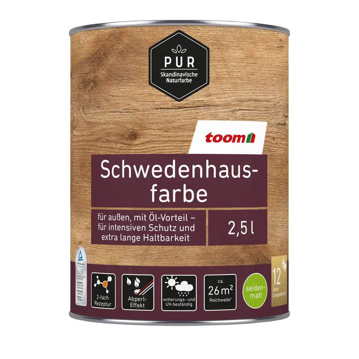 Bild 1 von toom Schwedenhausfarbe reinweiß 2,5 l