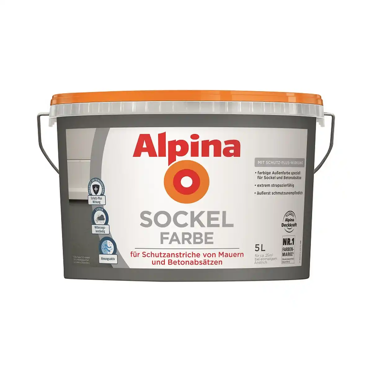 Bild 1 von Alpina Sockelfarbe schiefergrau matt 5 l