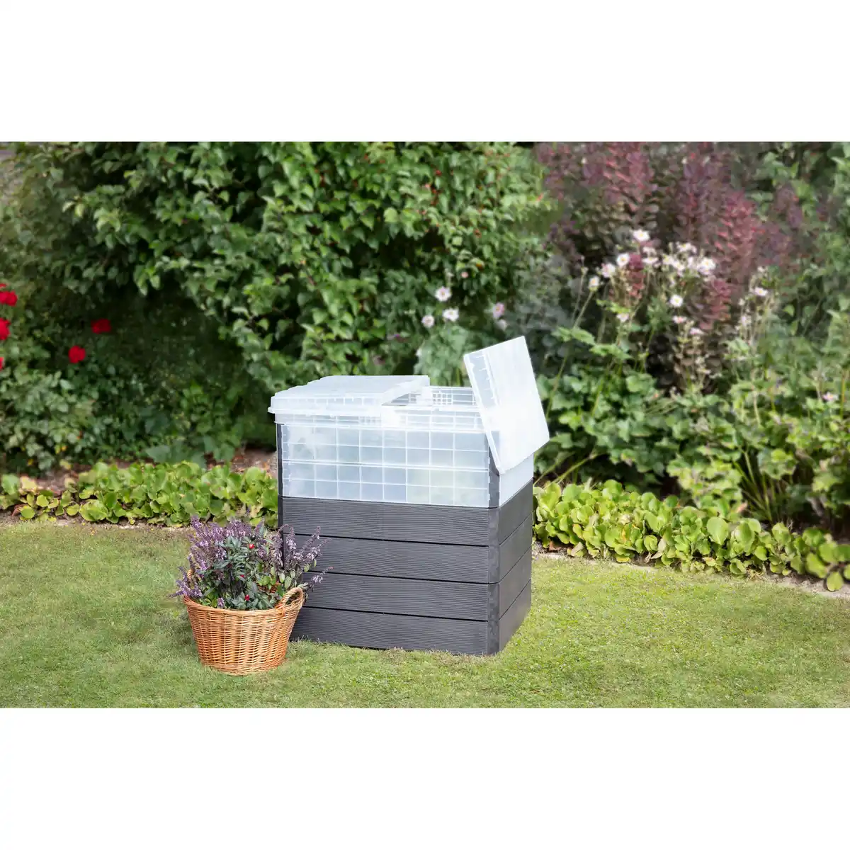 Bild 1 von GARANTIA Hochbeet 'Ergo Quadro TurboPlus M 85 Wood' anthrazit 80 x 85 x 60 cm