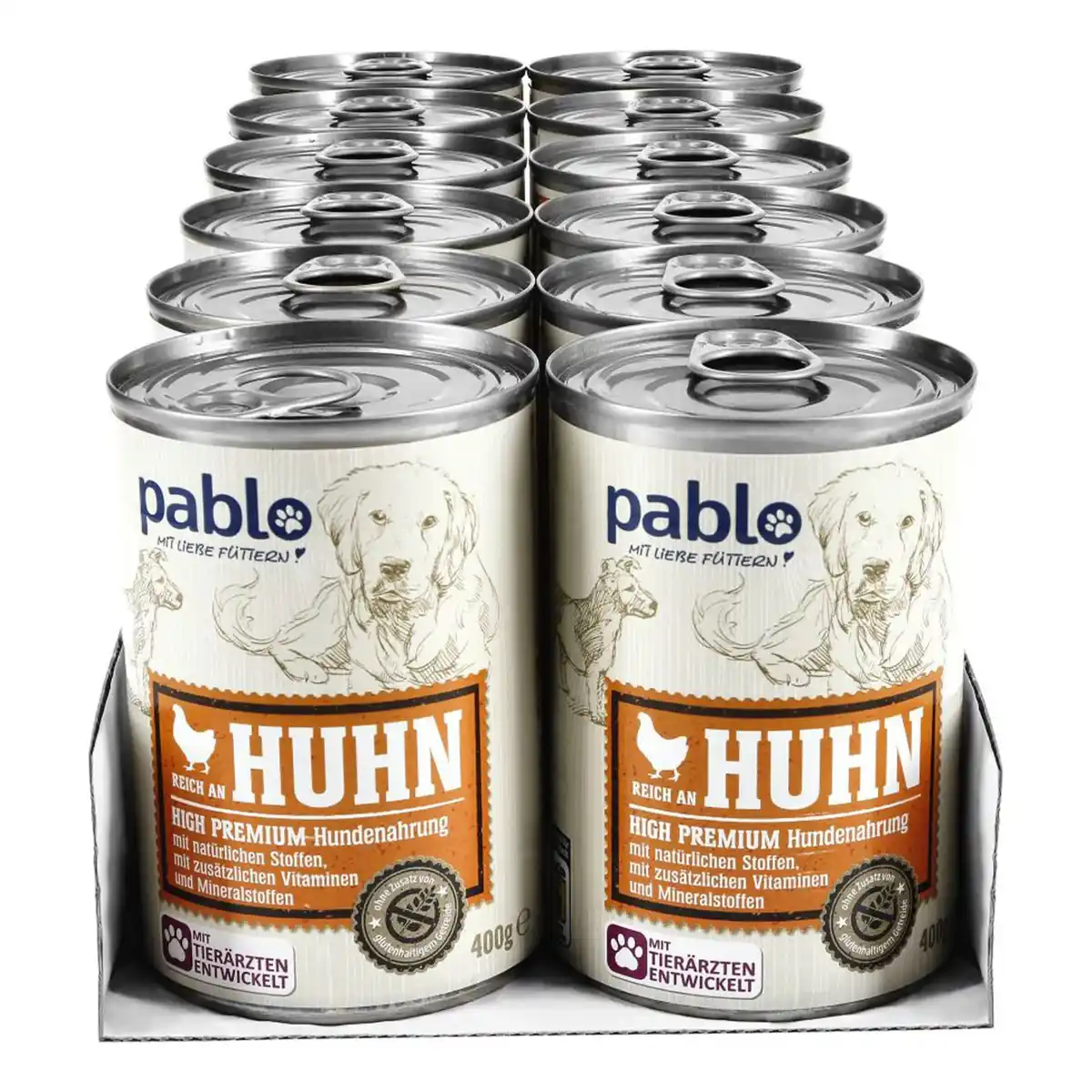 Bild 1 von Pablo Hundenahrung Reich an Huhn 400 g, 12er Pack