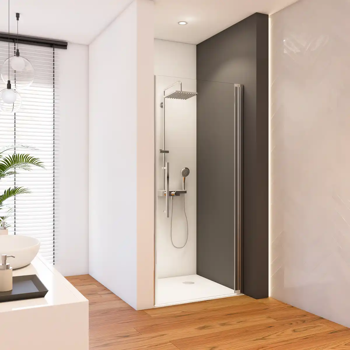 Bild 1 von toom Drehtür 'Beta' mit Antikalkbeschichtung 90 x 190 cm titan