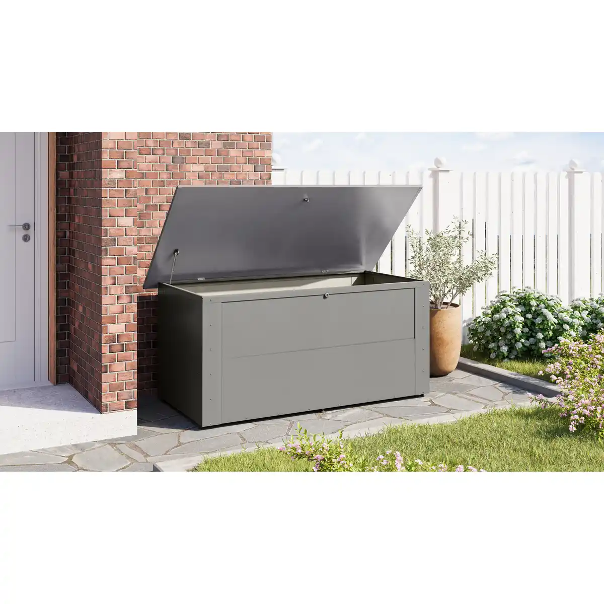 Bild 1 von Karibu Garten-Aufbewahrungsbox 'Meissa 2' graualuminium 176 x 79 x 95 cm