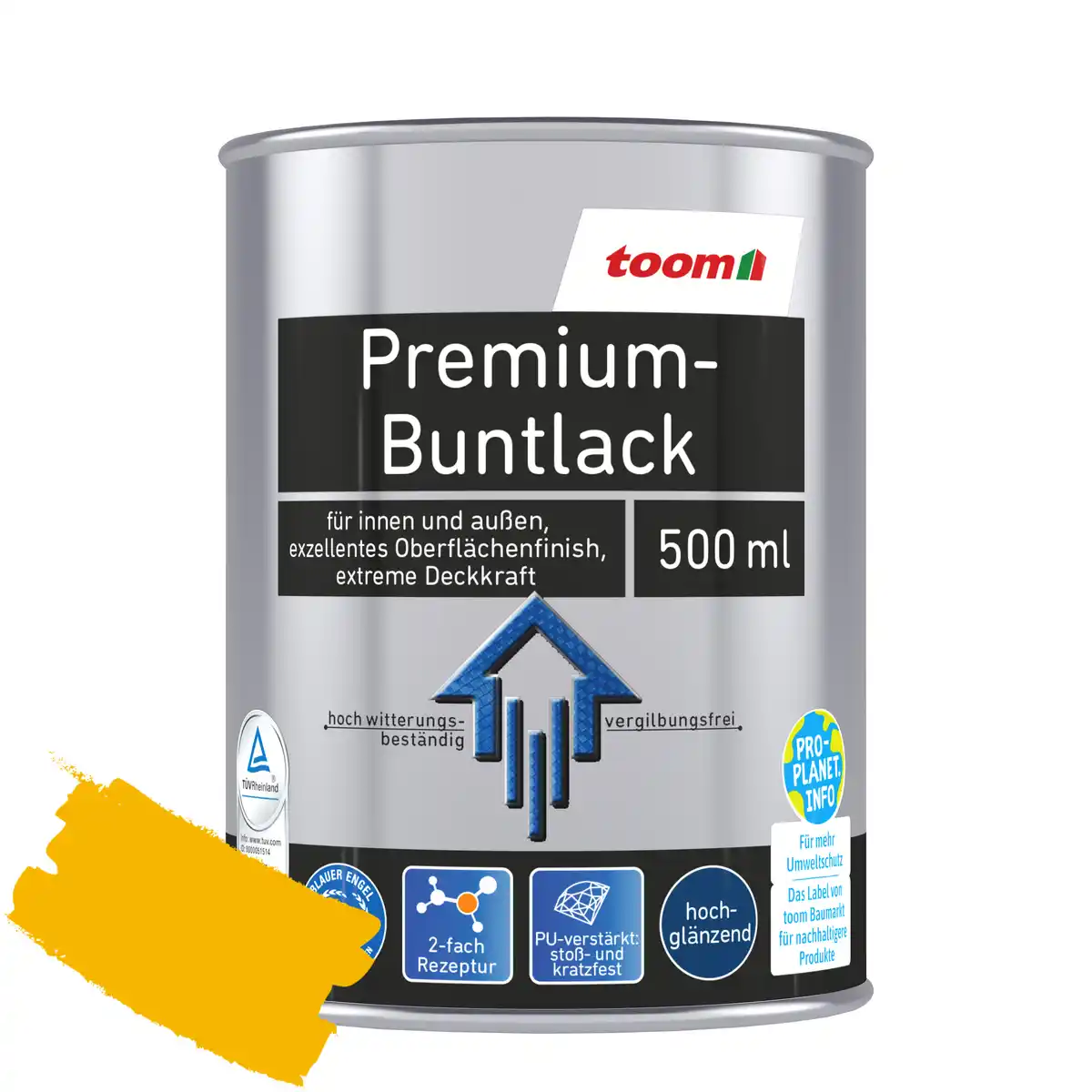 Bild 1 von toom Premium-Buntlack rapsgelb glänzend 500 ml