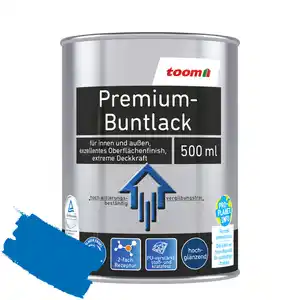 toom Premium-Buntlack pazifikblau glänzend 500 ml
