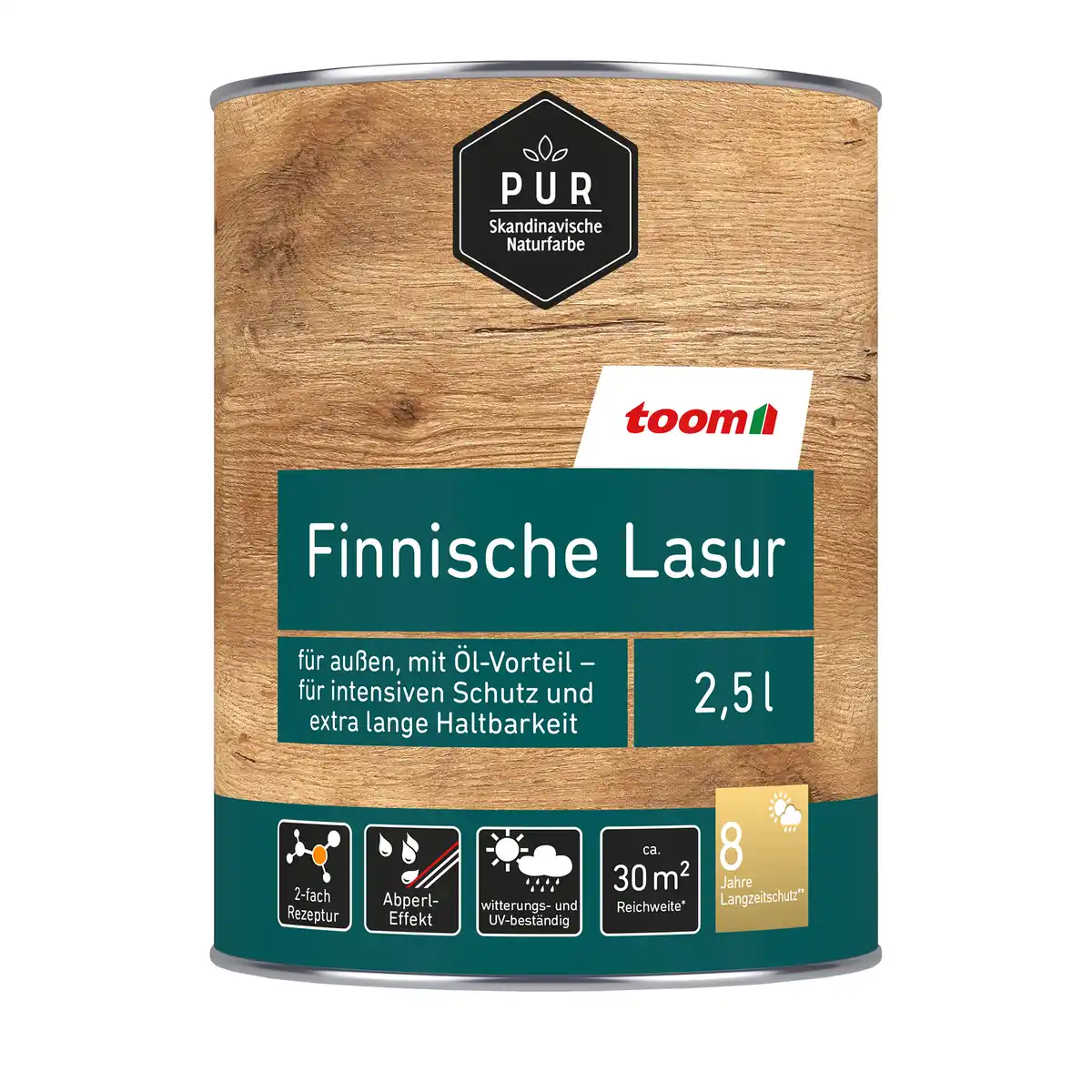 Bild 1 von toom Finnische Lasur 'Natur' beige 2,5 l