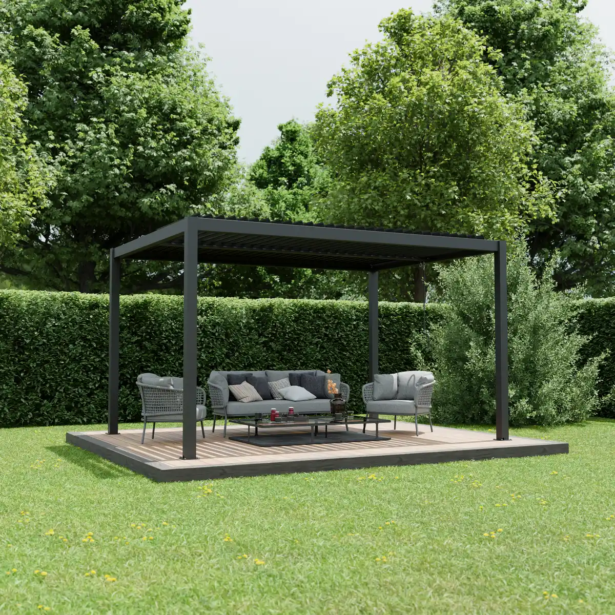 Bild 1 von Ximax Pergola 'Shade' dunkelgrau 395 x 230 x 290 cm