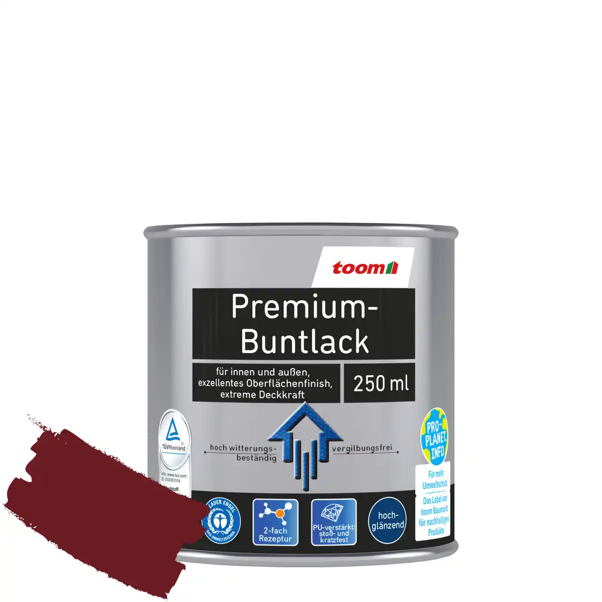 Bild 1 von toom Premium-Buntlack purpurrot glänzend 250 ml
