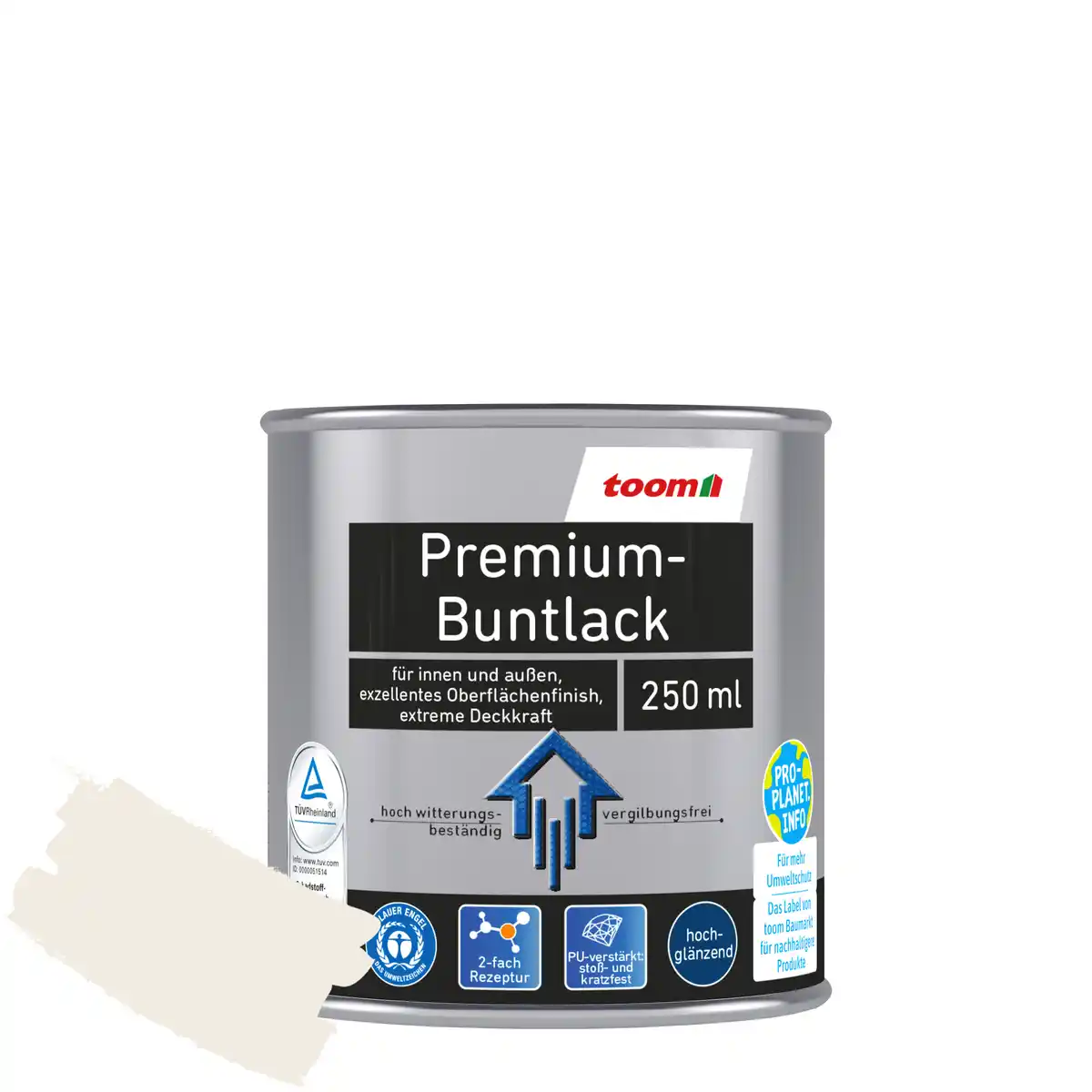 Bild 1 von toom Premium-Buntlack reinweiß glänzend 250 ml