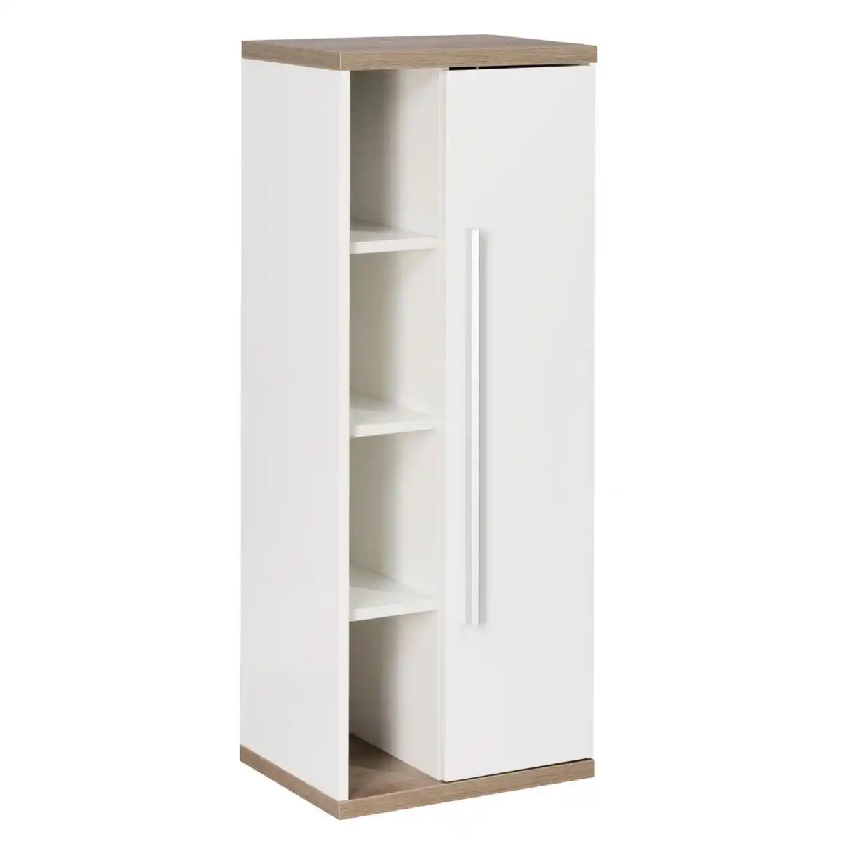 Bild 1 von Fackelmann Midischrank 'Stanford' weiß, braun glänzend 42 x 106 x 32 cm