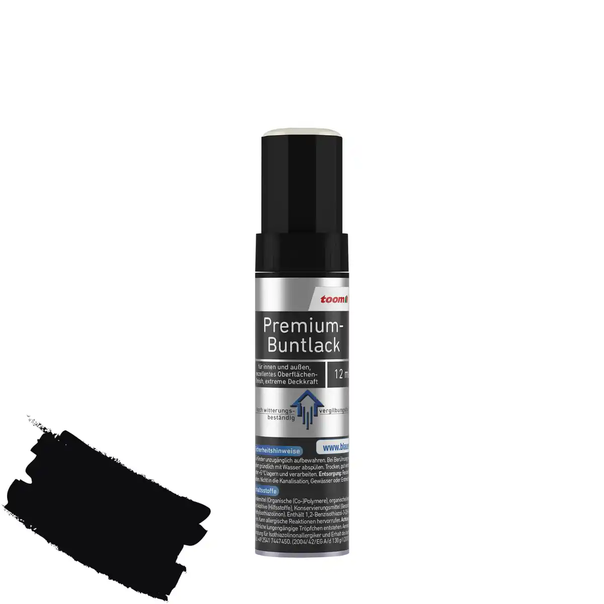 Bild 1 von toom Premium-Buntlackstift tiefschwarz seidenmatt 12 ml