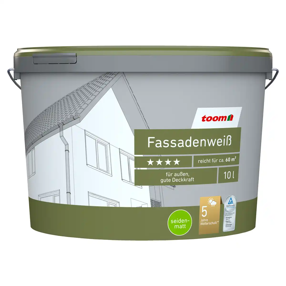 Bild 1 von toom Fassadenweiß seidenmatt 10 l
