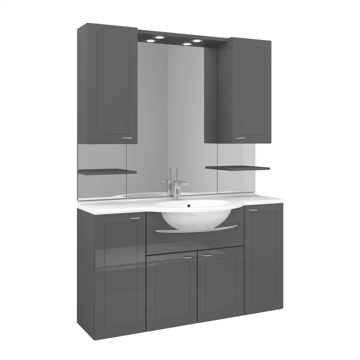 Bild 1 von Badmöbelset 'Elba' 5-teilig anthrazit