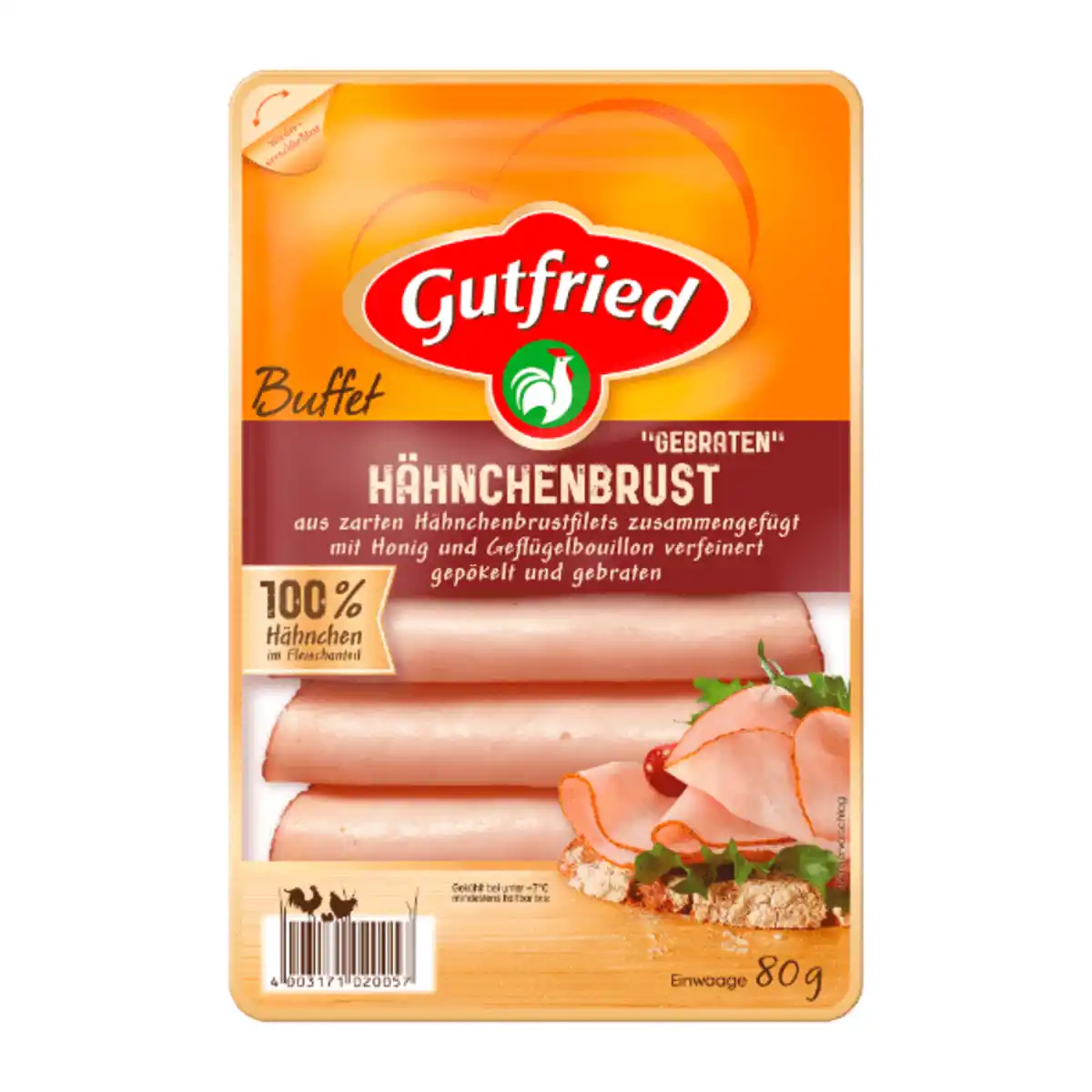Bild 2 von GUTFRIED Hähnchenbrust-Aufschnitt 80g