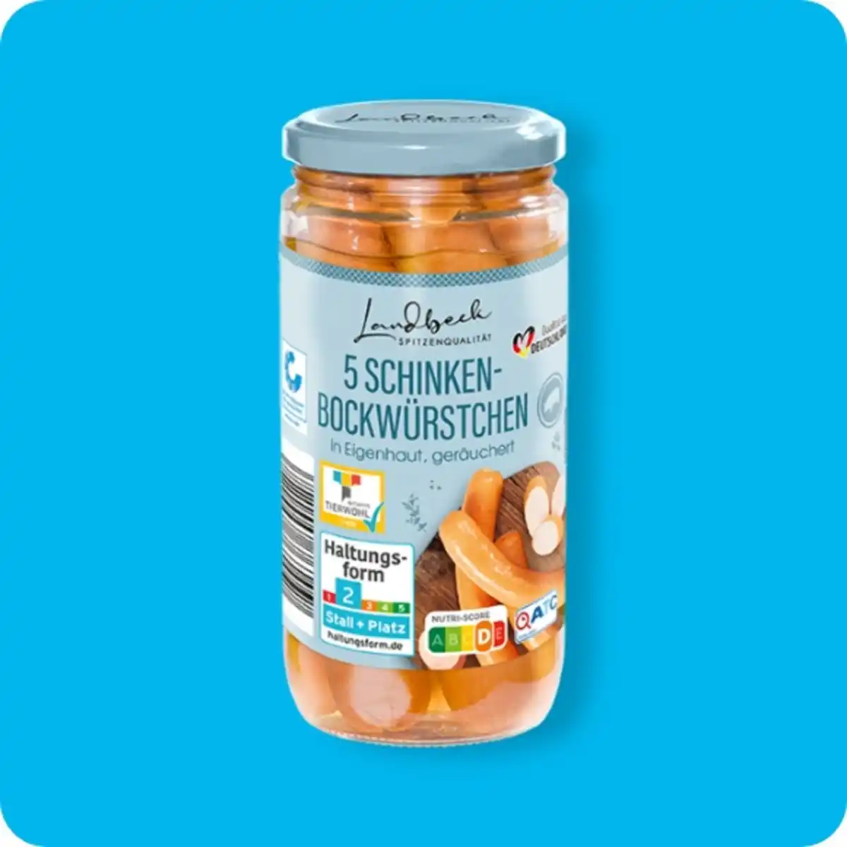Bild 1 von LANDBECK Schinken-Bockwürstchen, Haltungsform 2: Stall + Platz10