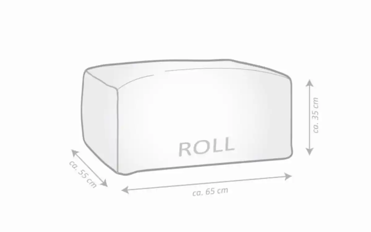 Bild 2 von Sitzhocker Roll Korfu, dunkelgrau, 65 x 35 x 55 cm