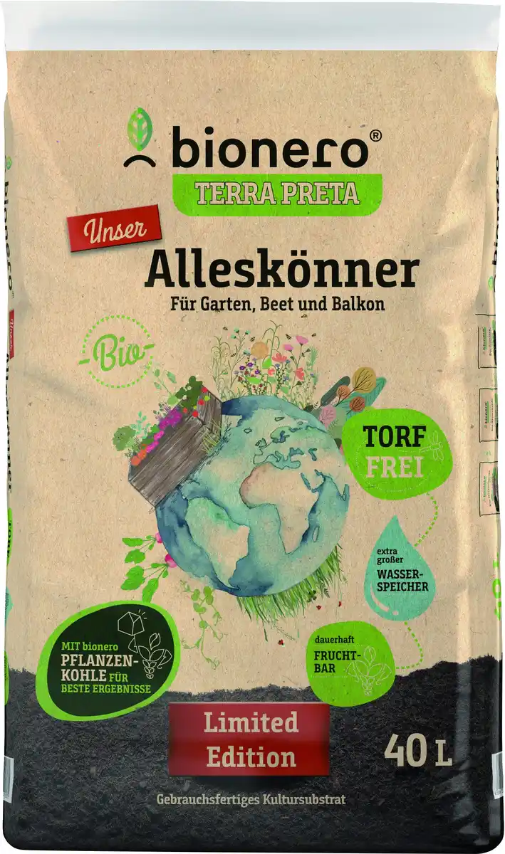Bild 1 von bionero Bio-Alleskönner Blumenerde 40 L torffrei