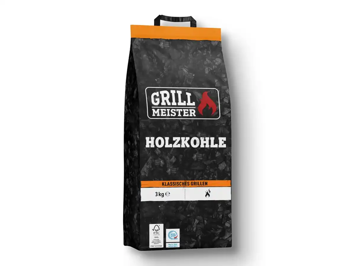 Bild 1 von Grillmeister Holzkohle zum Grillen,  3 kg