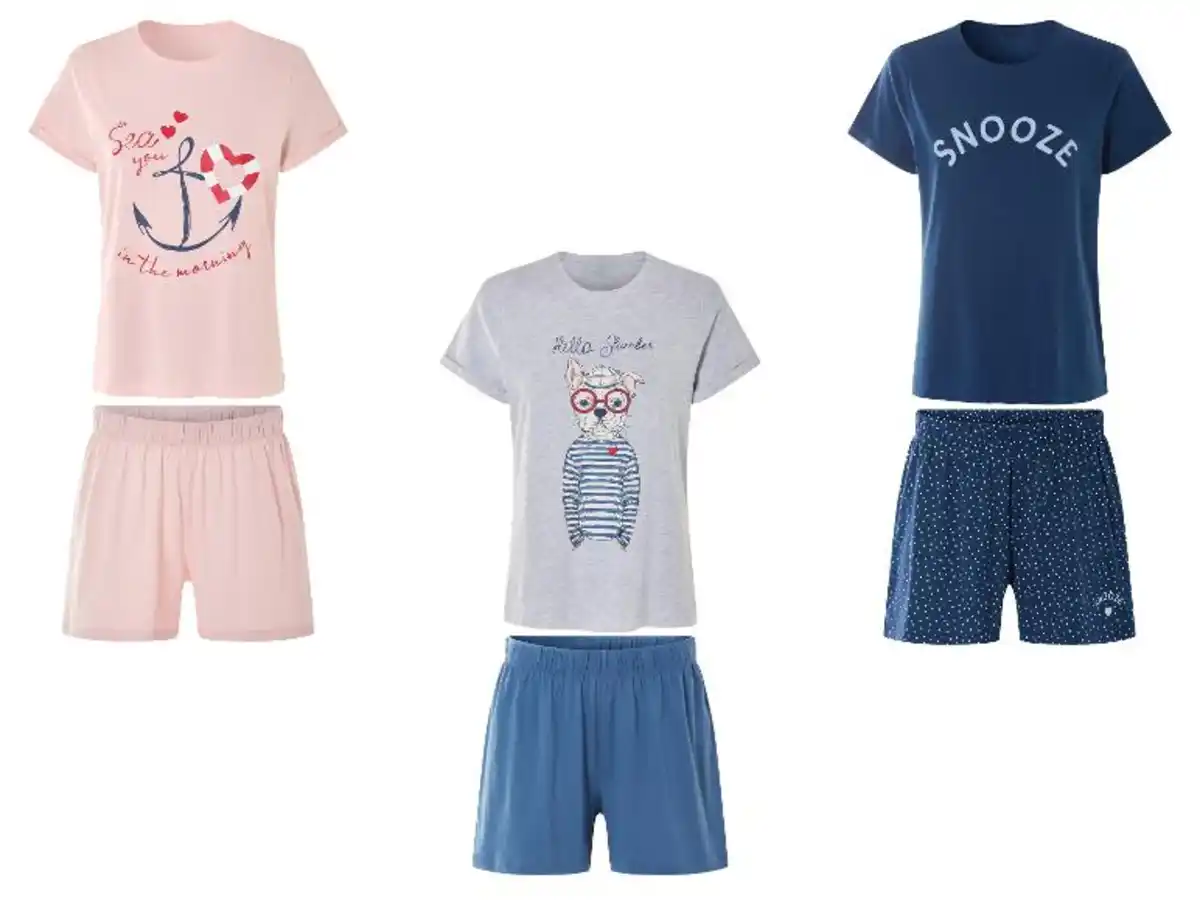 Bild 1 von esmara® Damen Pyjama, mit Gummizugbund