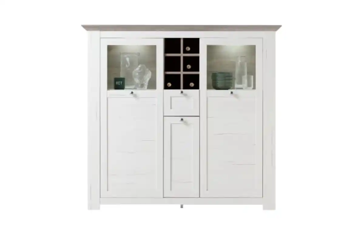 Bild 1 von Livin - Highboard Marbella, Pinie weiß, Nelson Nachbildung, inkl. Beleuchtung