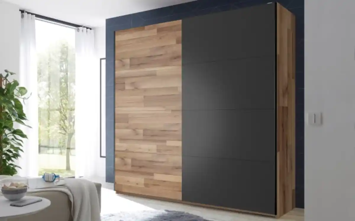 Bild 1 von Pol Power - Schwebetürenschrank Medina, Montana Oak, graphit, 215 x 210 cm