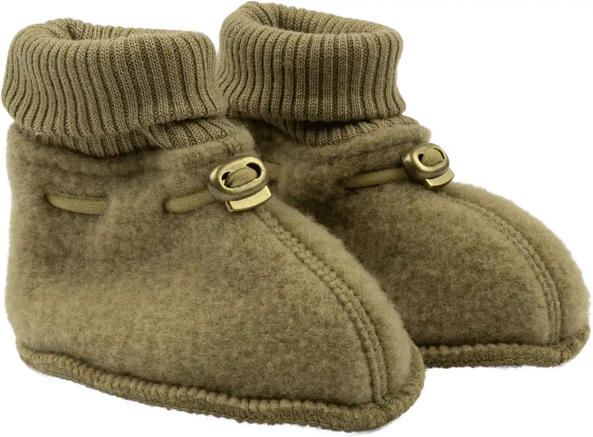 Bild 1 von Mikk-Line Schuhe mit Merinowolle, khaki, Gr. 62/68