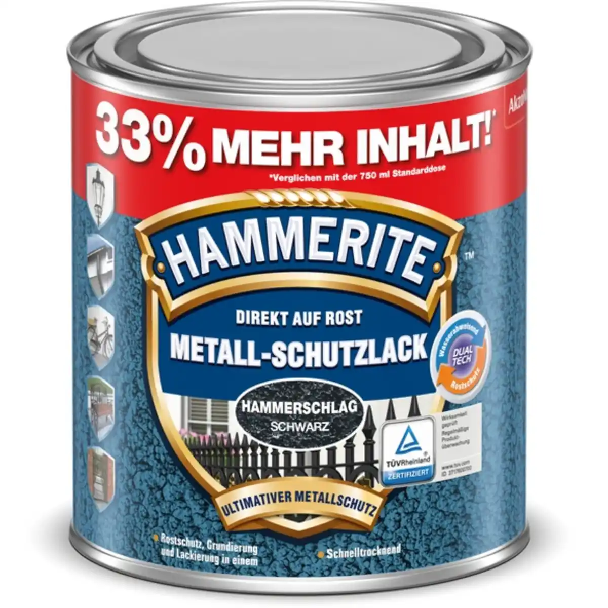 Bild 1 von Metallschutzlack, 1 l, Hammerschlag