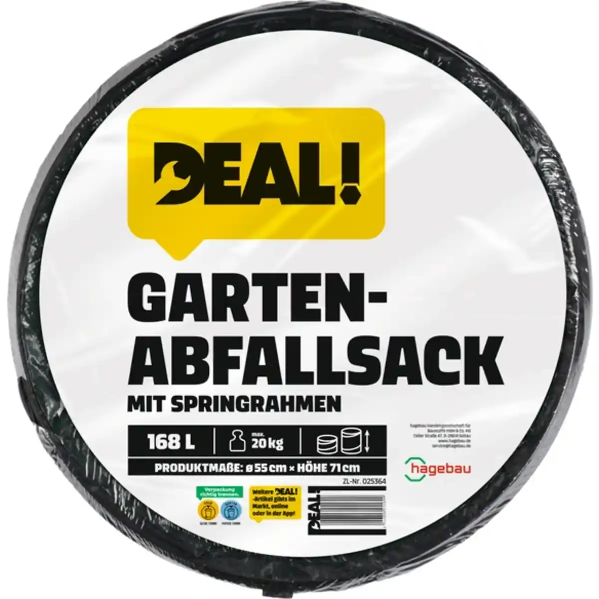 Bild 1 von Gartenspringsack, 168 Liter, ØxH: 55 x 71 cm, schwarz