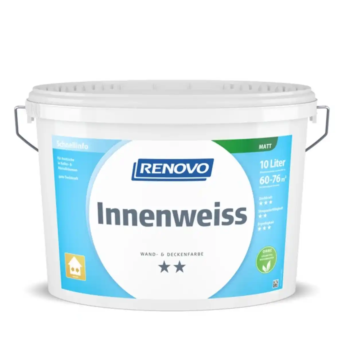 Bild 1 von Wand- und Deckenfarbe »Innenweiss«, matt, 10 l