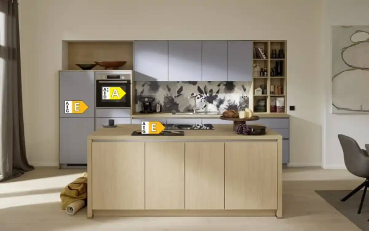 Bild 4 von Einbauküche Sunta/Stadum, Eiche Como Nachbildung/sky, inkl. Privileg Elektrogeräte