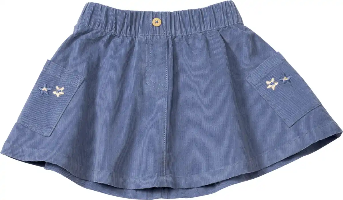 Bild 1 von ALANA Rock aus Cord mit Blumen-Stickerei, blau, Gr. 116