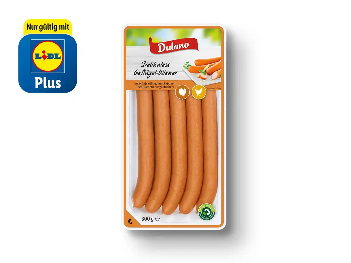 Bild 1 von Dulano Delikatess Geflügel-Wiener,  300 g