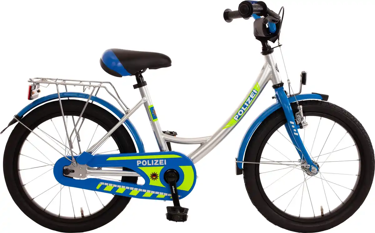 Bild 1 von Bachtenkirch Kinderfahrrad Polizei Tiefeinsteiger 18 Zoll blau