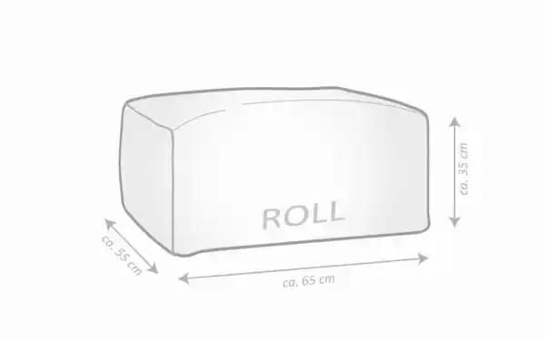 Bild 2 von Sitzhocker Roll Korfu, taupe, 65 x 35 x 55 cm