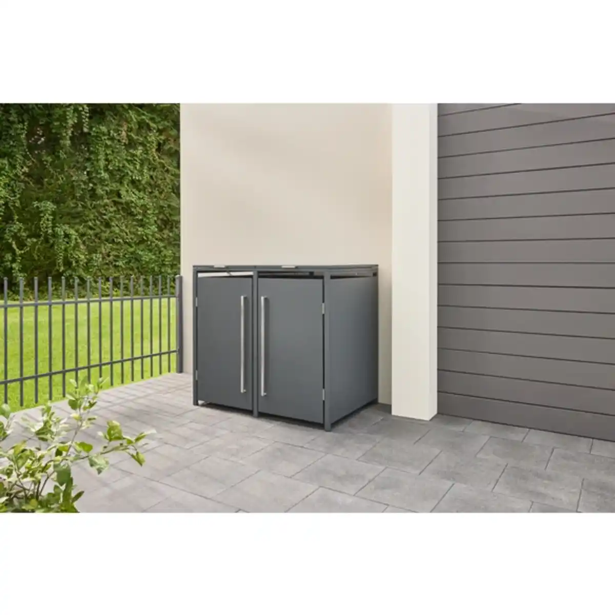 Bild 1 von Mülltonnenbox, für 2 x 240 L, BxTxH: 132 x 80 x 116 cm, anthrazit