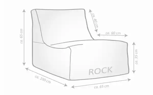 Bild 2 von Sitzsack Roll Korfu, dunkelgrau, 65 x 65 x 100 cm