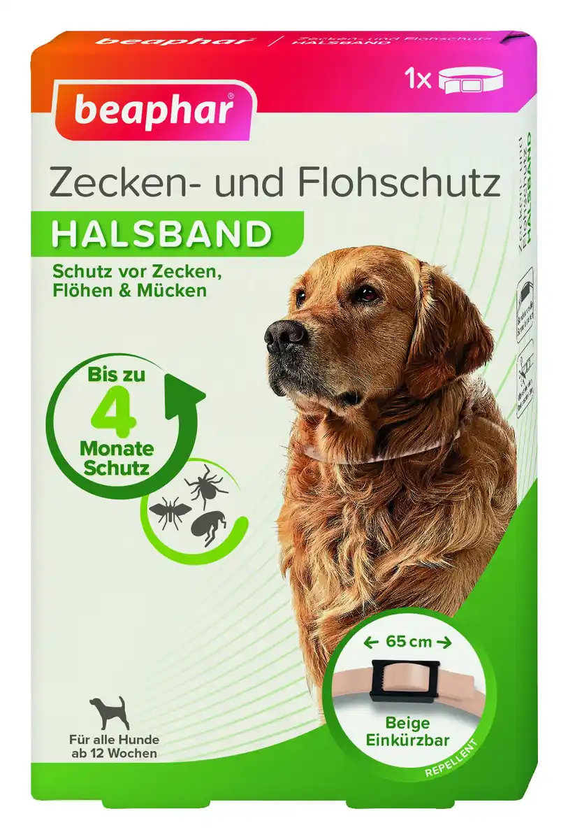 Bild 1 von Beaphar Zecken- und Flohschutz Halsband beige 65 cm