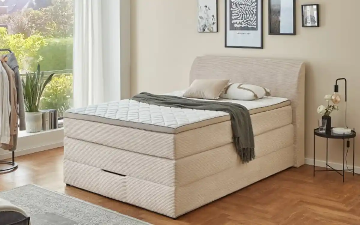 Bild 1 von Boxspringbett Kurt, natur, 120 x 200 cm