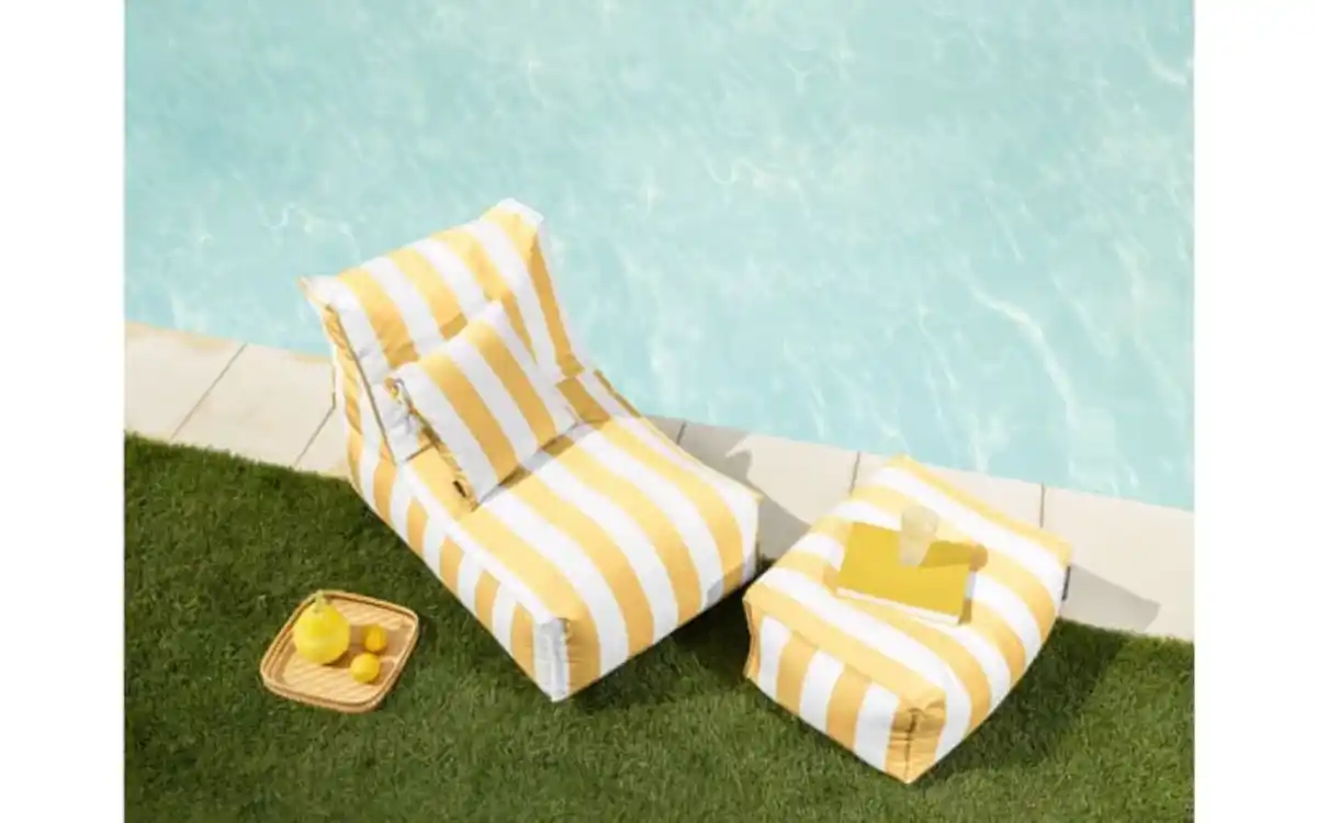 Bild 4 von Sitzsack Rock Santorin, gelb/weiß, 65 x 65 x 100 cm