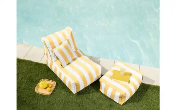 Bild 4 von Sitzsack Rock Santorin, gelb/weiß, 65 x 65 x 100 cm