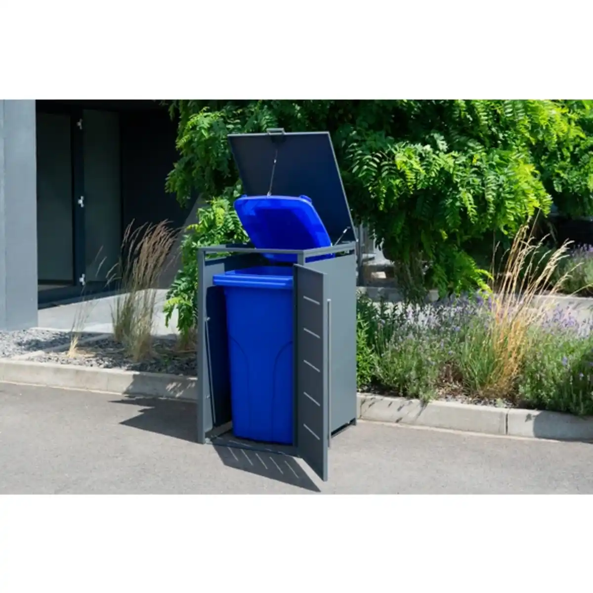 Bild 2 von Mülltonnenbox, für 1 x 240 L, BxTxH: 68 x 80 x 116 cm, anthrazit