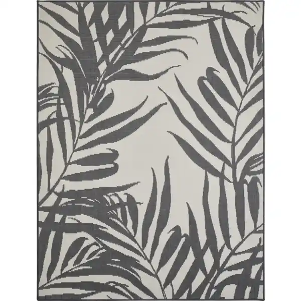 Bild 2 von Teppich »Reno«, BxL: 80 x 140 cm, beige/anthrazit, Muster: Blätter