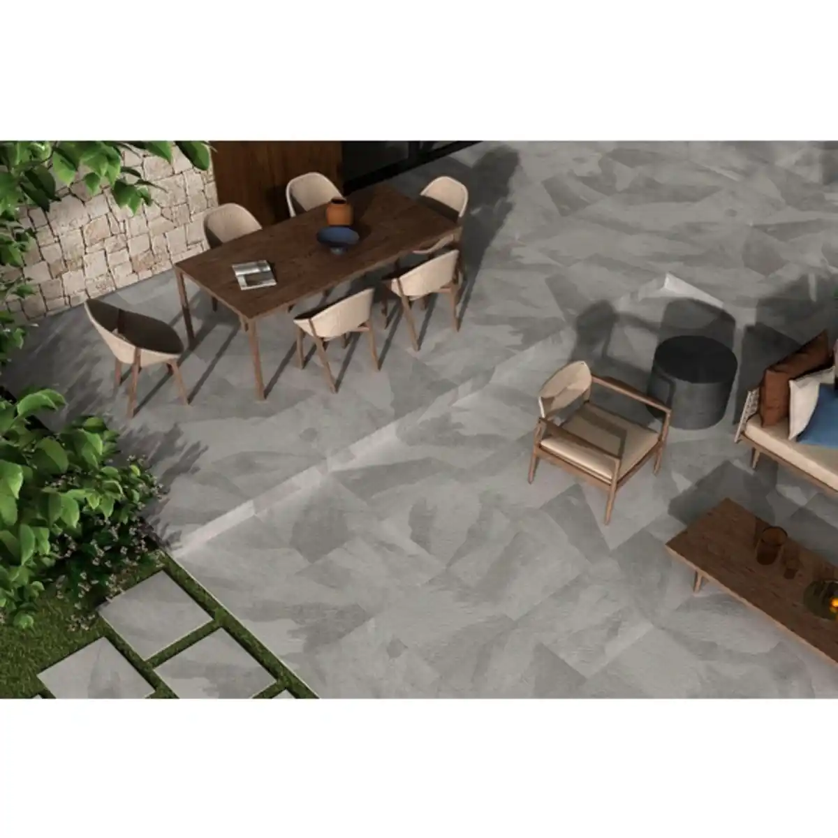 Bild 2 von Terrassenplatte »Slate«, LxBxS: 59,5 x 59,5 x 2 cm, silber