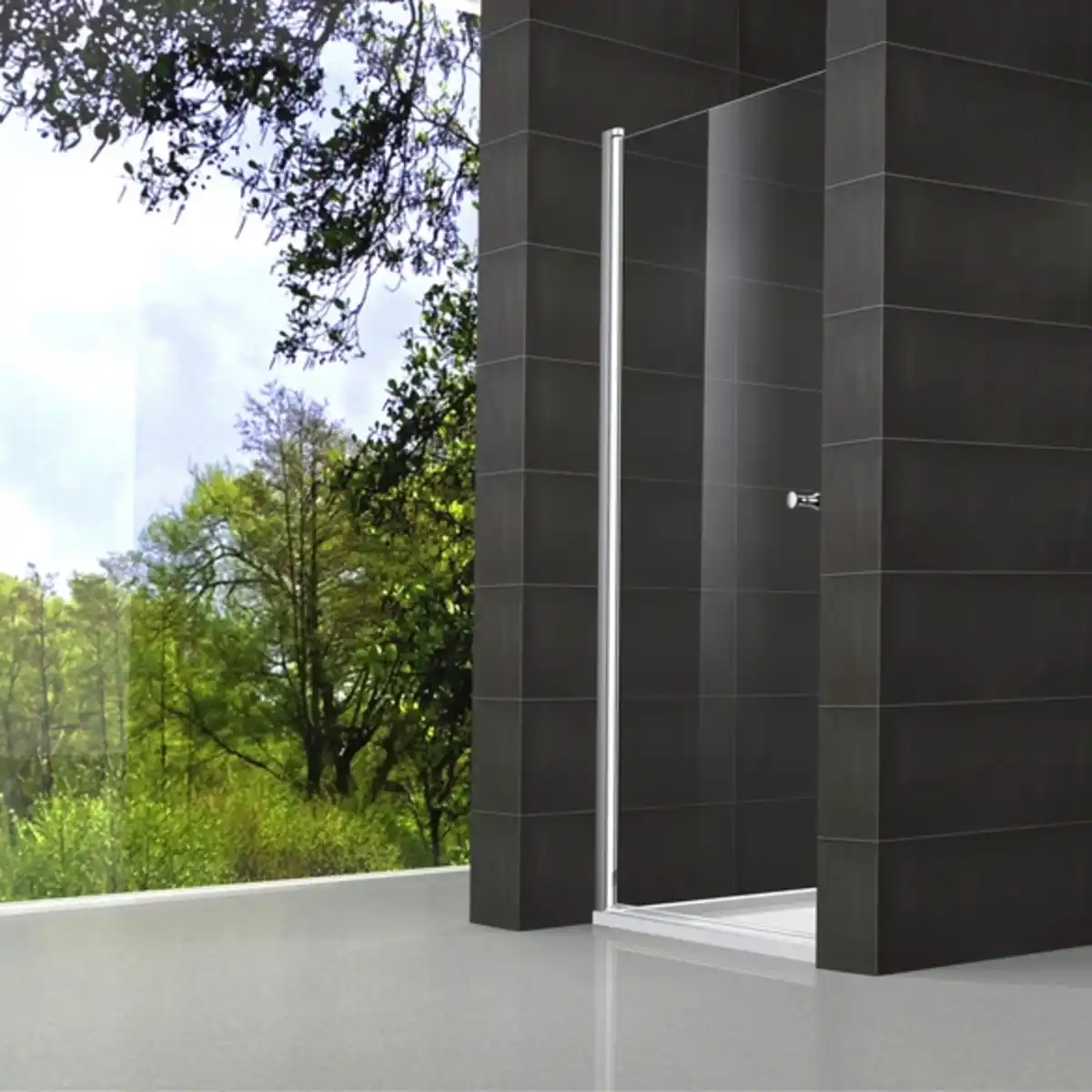 Bild 2 von Drehtür »Smart «, B x H: 90 x 195 cm, Glas, silberfarben/transparent
