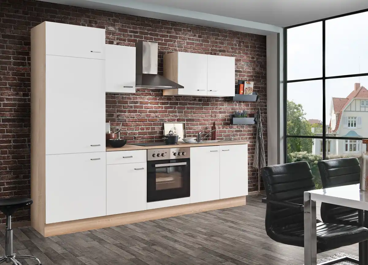 Bild 1 von Menke Küchenzeile Biggi mit E-Geräte ohne Geschirrspüler weiß 270 cm